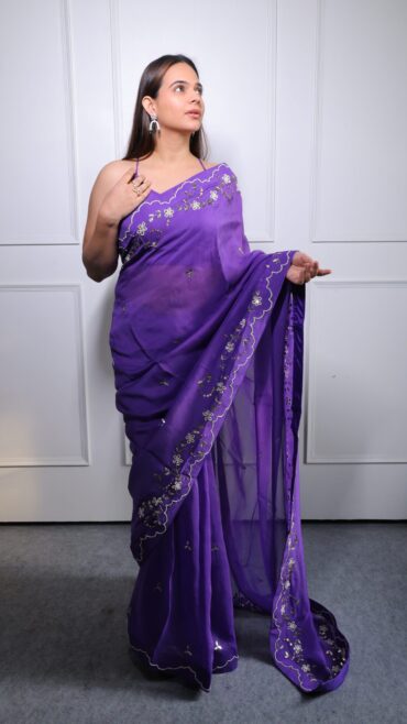 Purple Organza Saree