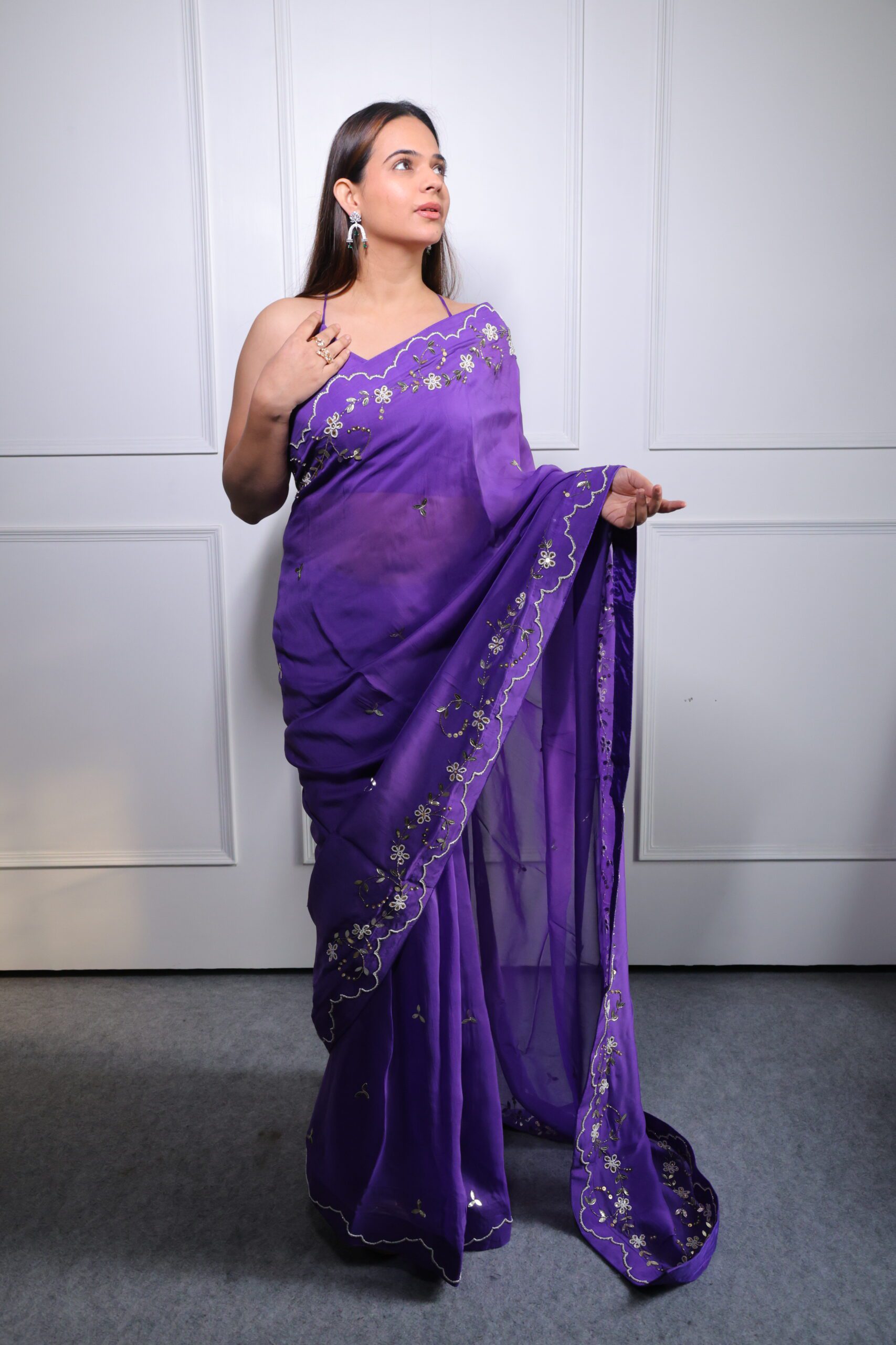 Purple Organza Saree